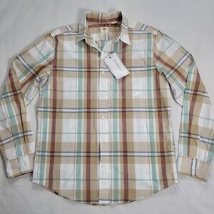 Levis Button Down Shirt Mens Medium Classic Woven 1 Pocket Plaid Sample
